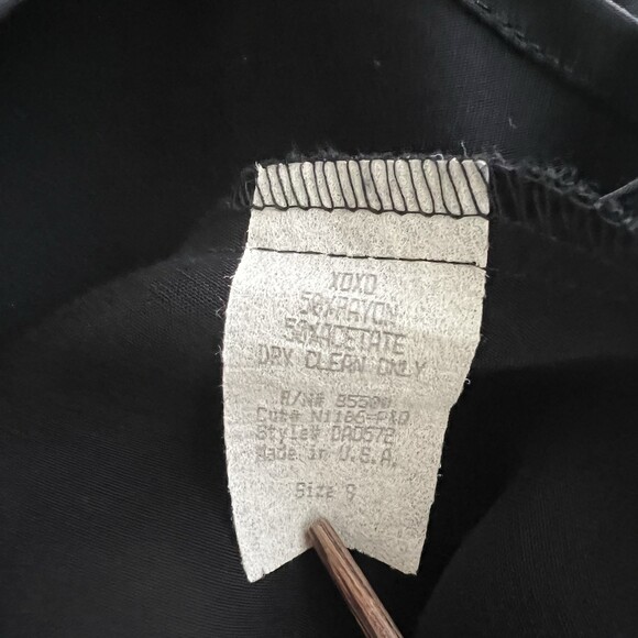 Vintage 90s XOXO Sleeveless Bias Cut Tank Dress High Neck Shiny Shimmer Black S - Picture 12 of 12